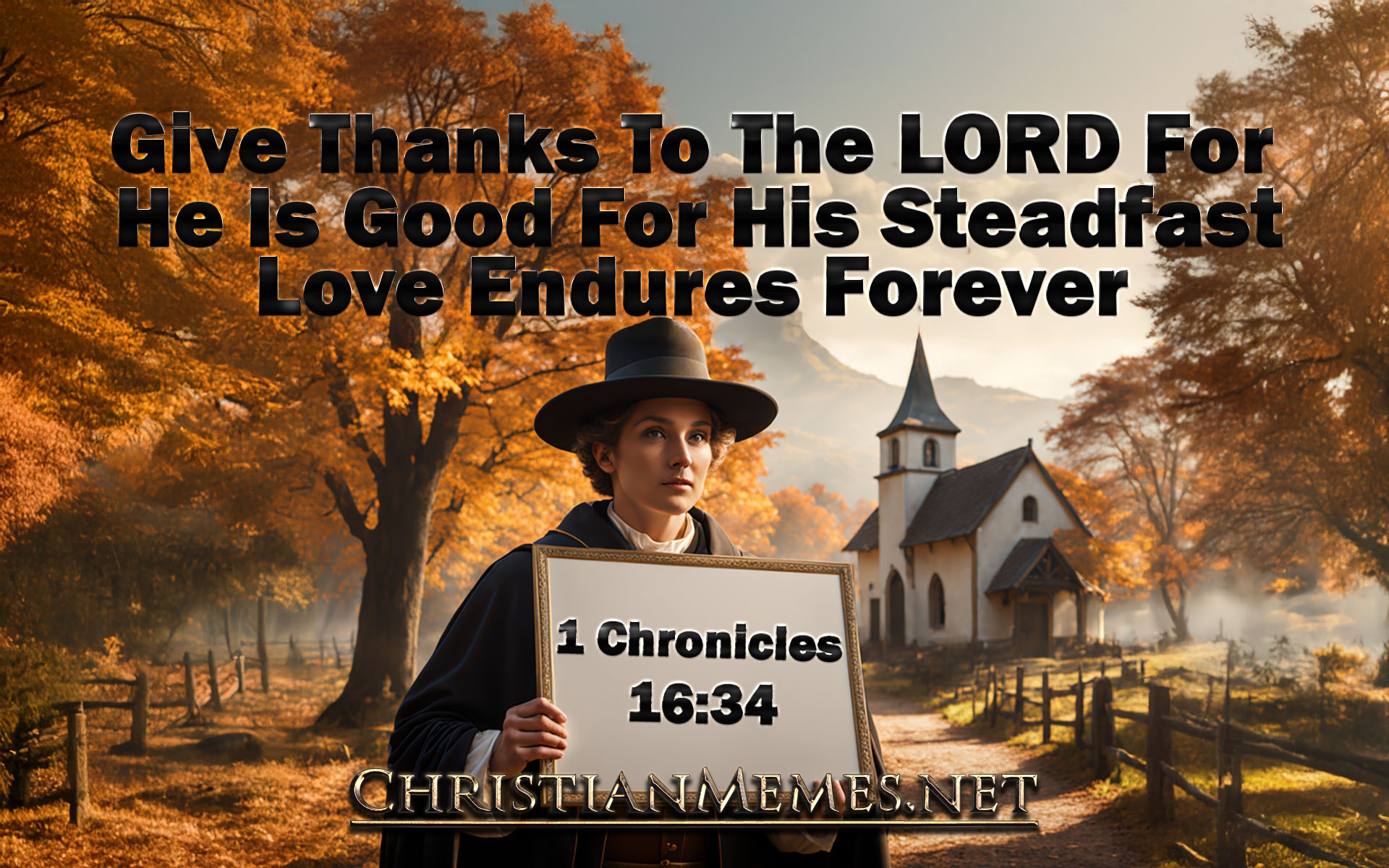 Give Thanks 1 Chronicles 16 Verse 34